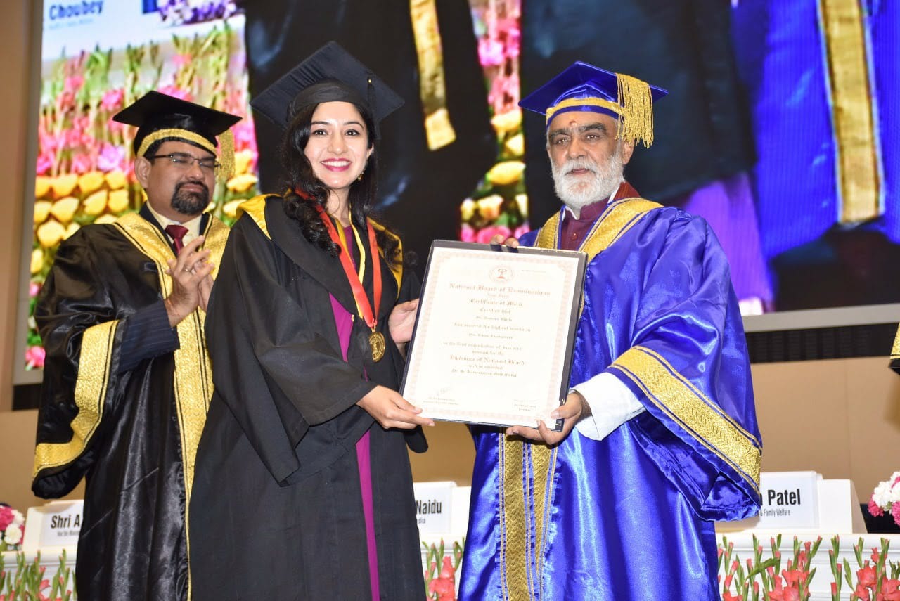 Dr. Aashima Chopra at her DNB graduation with the Gold Medal