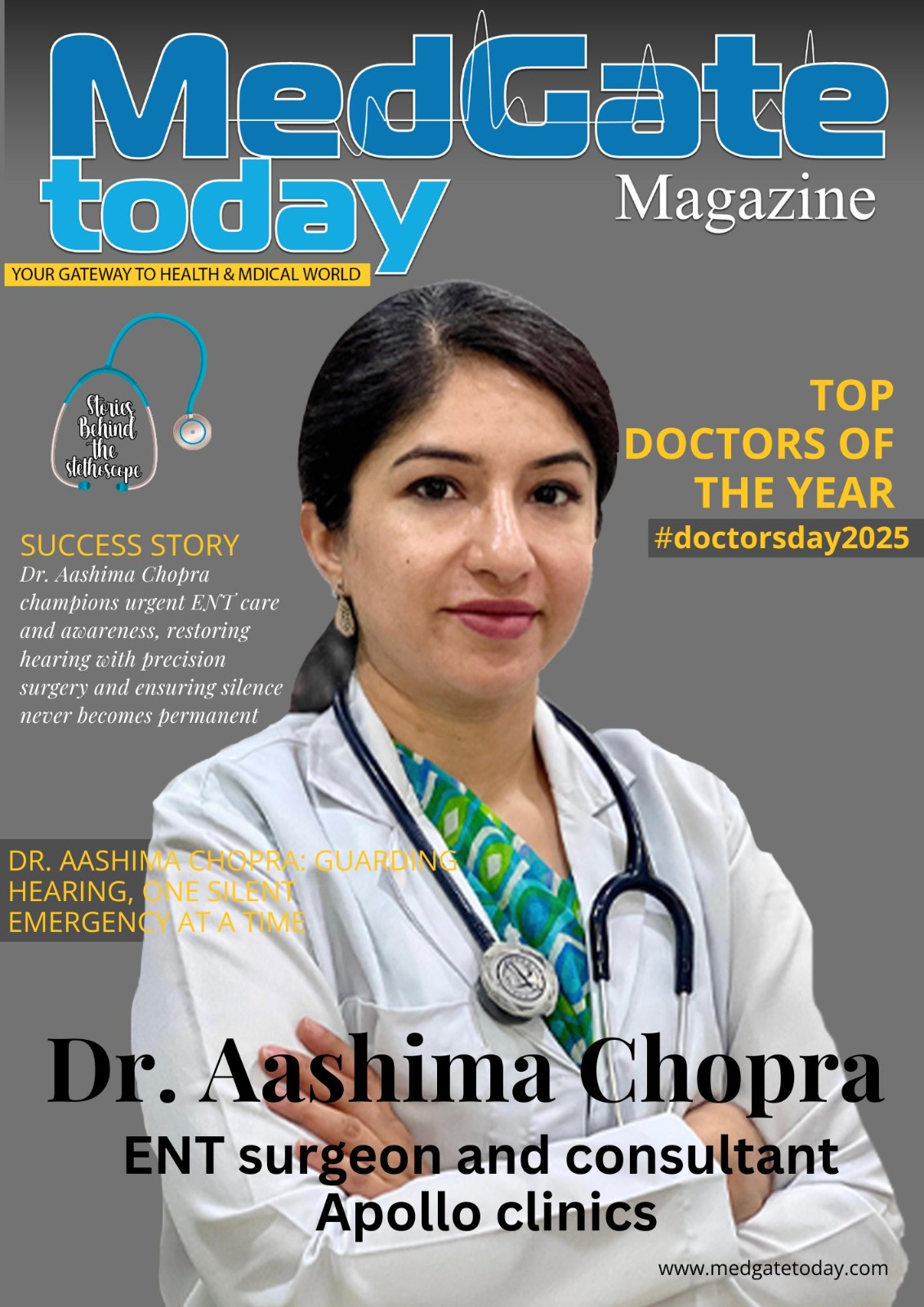 Medgate Today Magazine cover featuring Dr. Aashima Chopra among the Top Doctors of the Year