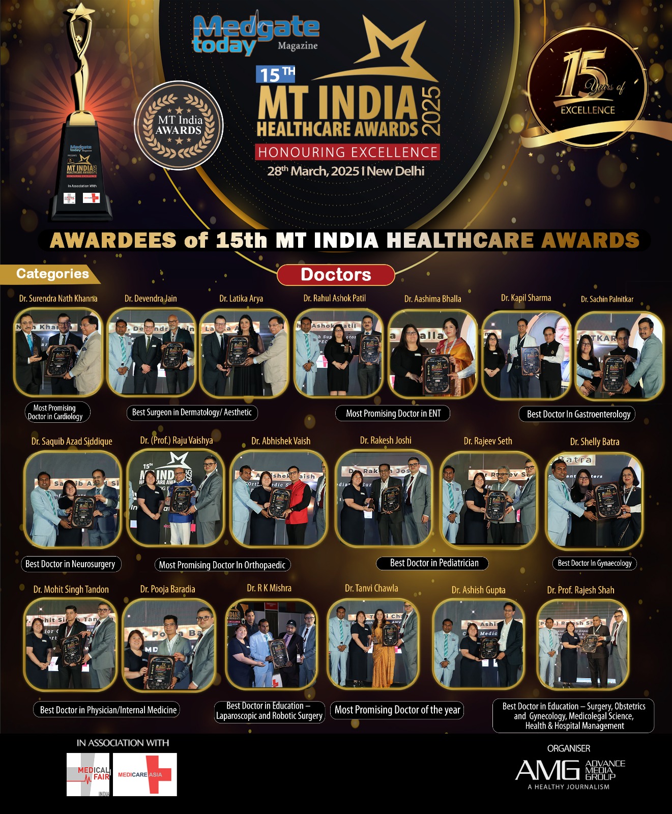 15th MT India Healthcare Awards 2025 awardees, New Delhi